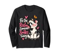 Sii la Ragione per Cui Qualcuno sorride Oggi Mucca Carina Maglia a Manica
