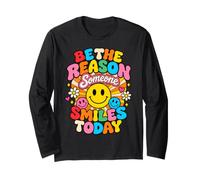 Sii la Ragione per Cui Qualcuno sorride Oggi Retro Sun Faces Maglia a Manica
