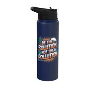 Sii la soluzione non l'inquinamento - Ambiente Giornata della Terra Stainless Steel Insulated Water Bottle