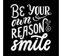 Sii la tua ragione per sorridere, frase, citazione, slogan motivazionale, femminismo Adesivi murali in PVC 42x47.8cm Abbellimento murale Bianco