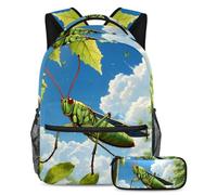 Sii l'invidia della tua classe con il nostro set di zaini e astucci alla moda, simpatico cricket, Multicolore, B:29.4x20x40cm P:19x7.5x3.8cm, Zaini Daypack