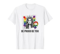 Sii Orgoglioso e Sii Arcobaleno LGBTQ Pride Femminista Maglietta