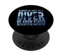 Sii sempre gentile per immergerti Conosciamo Luoghi in apnea Nuoto PopSockets PopGrip Adesivo