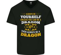 Sii Sempre Te Stesso Divertente Drago Fantasy Maglietta In Cotone A V Per Uomo