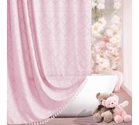 Siiluminisoy - Tenda da doccia bohémien rosa, intrecciata e trapuntata, 183 x 183 cm, a zigzag e righe, lavorazione in rilievo, moderna, minimalista, tenda da doccia per il bagno