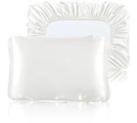 SiinvdaBZX Set di 2 federe in raso bianco avorio standard/queen size