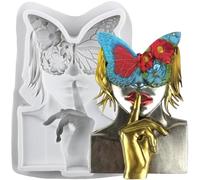 Sijiangmold Maschera per il viso della maschera in silicone, stampo per fondente di cioccolato, decorazione per torte, cioccolato, cupcake, topper caramelle, argilla polimerica, pasta di fiori