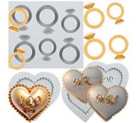 Sijiangmold Set di 3 stampi in silicone a forma di cuore dell'amore, MR MRS I DO per decorazioni per torte nuziali, cioccolatini, cupcake, caramelle, argilla polimerica