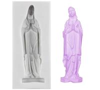 Sijiangmold Stampi in silicone per la statua della Vergine Maria Madonna, dea di Madonna, per battesimo, decorazione di torte, cioccolato, cupcake, topper caramelle, polimero, argilla