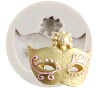 Sijiangmold Stampo in silicone a forma di maschera per cioccolato, per decorare torte, cupcake, pasta di gomma, caramelle, argilla polimerica