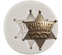 Sijiangmold Stampo in silicone per badge della polizia, per decorazioni di torte, cioccolato, cupcake, caramelle, argilla polimerica, pasta di gomma