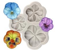 Sijiangmold Stampo in silicone per viole del pensiero, motivo floreale, per decorazione di torte, cioccolato, cupcake, topper per caramelle, argilla polimerica