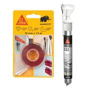 SIKA - Kit Camper Caravan: 1x Sikabond Mammoth Crystal (1.5m), Nastro Biadesivo + 1x Sikaflex 522 (Bianco, 100ml), Sigillante Adesivo Ibrido - Fissaggio Senza Forare e Sigillatura