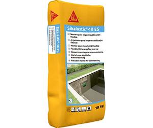 Sika - Malta monocomponente rinforzata con fibre - Sikalastic 1K ES grigio chiaro - Per impermeabilizzazioni flessibili e proteggere il calcestruzzo - 18 kg