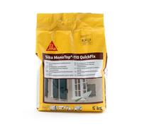 SIKA - Malta rapida multiuso - Sika Monotop 110 QuickFix, Grigio - Ottima adesione su metallo e cemento - Perfetta per fissare rapidamente chiusini, ringhiere e serramenti - Sacco da 5kg