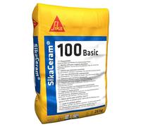 Sika - SikaCeram 100 Basic, Bianco - Adesivo in polvere per piastrelle ceramiche, pavimenti industriali e piscine - Altamente aderente - 25kg