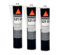 Sika - Sikaflex 521 UV, Bianco - Sigillante resistente agli agenti atmosferici - Per interno ed esterni - Privo di isocianati - 300ml (Confezione da 3)