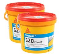 Sika - Sikalastic-520 Fiber IT, Grigio - Membrana liquida impermeabilizzante - Rivestimento decorativo elastomerico - Resistente ai raggi UV - 5kg (Confezione da 2)