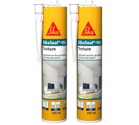 Sika - SikaSeal-158 Texture, Bianco - Sigillante acrilico a effetto intonaco - Riempimento fessure, buchi - Pronto all'uso - Per interno e esterno - 310ml (Confezione da 2)