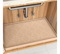 SIKADEER Tappetino spesso sotto il lavandino, 55,9 x 48,3 cm, vassoio impermeabile in silicone per uso alimentare, protezione rinforzata per mobili da bagno e cucina, facile da pulire, vassoio