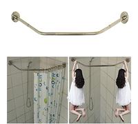 Sikaiqi Asta per tenda da doccia ad angolo-Asta per tenda da doccia in acciaio inox 304 a forma di diamante (Diamante, lunghezza su entrambi i lati: 43-65 Cm, larghezza media: 50-66 Cm)
