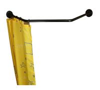 Sikaiqi Asta per tenda da doccia in acciaio inox 304 a forma di diamante (nero a forma di diamante, lunghezza su entrambi i lati: 43-65 Cm, larghezza media: 50-66 Cm)