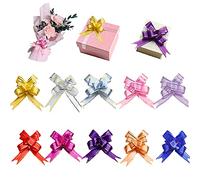 SIKAMARU - Confezione da 100 fiocchi da tirare, per confezioni regalo, cestini, Natale, Capodanno, Giorno del Ringraziamento, come decorazione per feste e matrimoni, colori assortiti