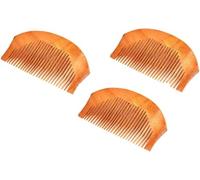 Sikh Kanga - Pettine per capelli in legno, confezione da 3, colore: marrone, 7,6 cm