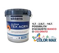 SIKKENS ALPHA TEX ACRYL BIANCO O COLORATO 1LT-2,5LT-5LT-14LT PITTURA TRASPIRANTE