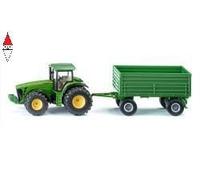 Siku NO.1953 1:50 John Deere Trattore Con Ribaltamento Trailer Dicast Modello /