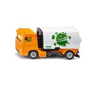 siku 1104, Spazzatrice Faun, Giocattolo, Metallo e Plastica, Giallo e Bianco, Contenitore di Raccolta Pieghevole, Telaio a 2 Assi