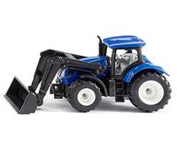 siku 1396, Trattore New Holland con caricatore frontale mobile, Metallo e Plastica, Blu e Nero, Gancio di traino