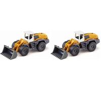 Siku 1477, Pala caricatrice Liebherr, Metallo e Plastica, Giallo e Grigio, Braccio mobile (Confezione da 2)