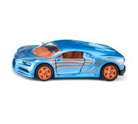Siku Bugatti Chiron 1508 Auto Sportiva, Auto Giocattolo per Bambini, Metallo/Plastica, Blu/Arancione, Porte Aperte