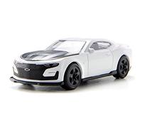 Siku Chevrolet Camaro 1538 – Metallo e plastica – Bianco – Cofano apribile, gancio di traino