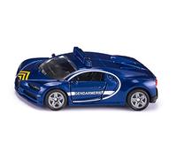 siku 1541, Auto della polizia Bugatti Chiron, Blu, Metallo e Plastica, Ruote in gomma, Cofano apribile