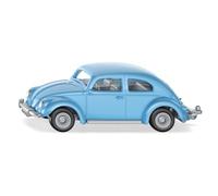siku 1557, VW Maggiolino, Metallo/Plastica, Azzurro, Auto Giocattolo per Bambini, Pneumatici Gommati