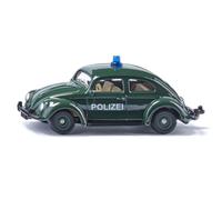 siku 1560, VW Maggiolino della Polizia, Auto Giocattolo, Metallo/Plastica, Verde Scuro, Auto Giocattolo per Bambini, Pneumatici Gommati, Con Luce sul Tettuccio