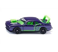 Siku 1572, Dodge Challenger SRT Hellcat Custom, Auto Giocattolo, Metallo,Plastica, Blu Prugna, Portiere Apribili, Verniciatura Elaborata, Design Ricco di Dettagli, Gancio di Traino