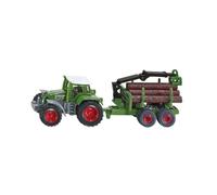 siku 1645, Tractor with Forestry Trailer, Metal,Plastic, Green, Incl. 6 logs, Ve