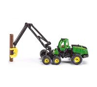 siku 1652, Harvester John Deere, Silvicoltura, Metallo e Plastica, 1:87, Verde, Con tronco d'albero incluso, Gru girevole
