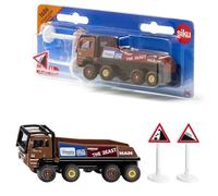 siku 1686, Camion HS Schoch 8x8 MAN Truck-Trial, Metallo e Plastica, 1:87, Marrone, Con 2 cartelli stradali inclusi, Compatibile con altri modellini siku della stessa scala di grandezza