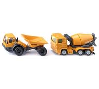 siku 1692, Set da Cantiere, Dumper e Betoniera, Macchinina per bambini, Giallo, Metallo/Plastica, Tamburo Inclinabile e Rotante, Cassone Inclinabile