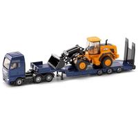 Siku 1790 Uomo Camion Hgv Basso Caricatore + Jcb Caricamento Pala Modellino