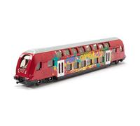siku 1791, Double-Decker Train, 1:87, Metal/Plastic, Red, Graffiti design, Compa