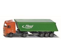 siku 1796, Camion con semirimorchio a cassone ribaltabile, 1:87, Metallo e Plastica, Verde e Arancione, Tettuccio del semirimorchio rimovibile