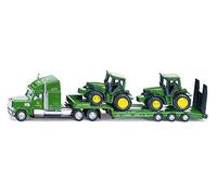 siku 1837, Low Loader with 2 John Deere Tractors, 1:87, Metal/Plastic, Green, Fo