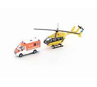 siku 1850, Set di mezzi di soccorso, 1:87, Metallo e Plastica, Multicolor, Ruote in gomma, Rotori mobili