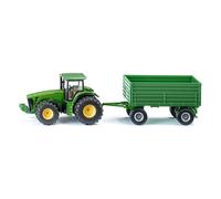 siku 1953, Trattore John Deere con rimorchio, 1:50, Metallo e Plastica, Verde, M