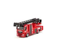 Siku 2114, Camion dei pompieri con scala girevole, 1:50, Metallo,Plastica, Rosso, Scala dei pompieri estensibile